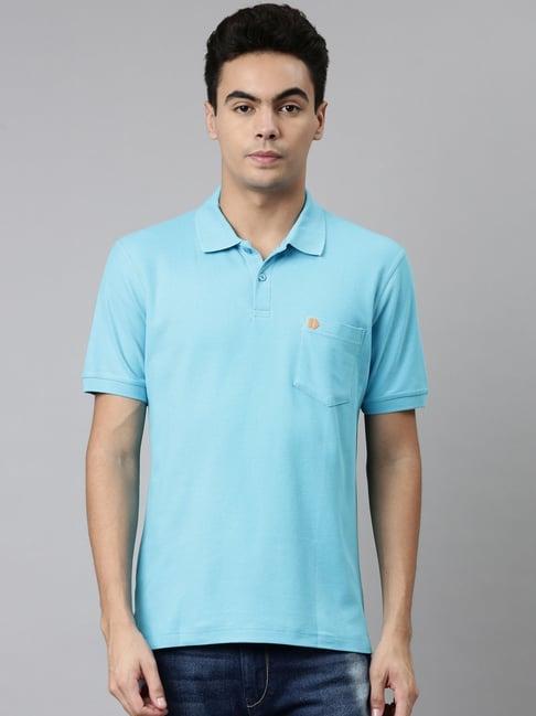 dixcy scott maximus blue cotton regular fit polo t-shirt