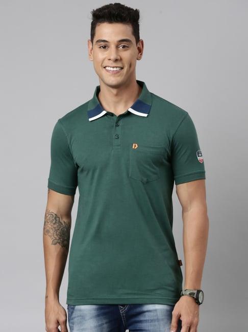 dixcy scott maximus green cotton regular fit polo t-shirt
