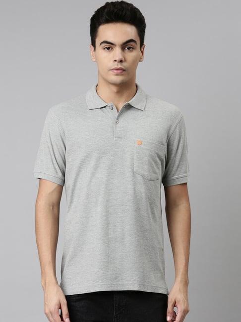 dixcy scott maximus grey cotton regular fit polo t-shirt