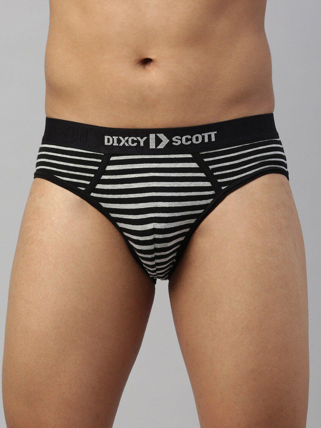 dixcy scott maximus men black & grey striped basic briefs maxb-006-flux brief-p1