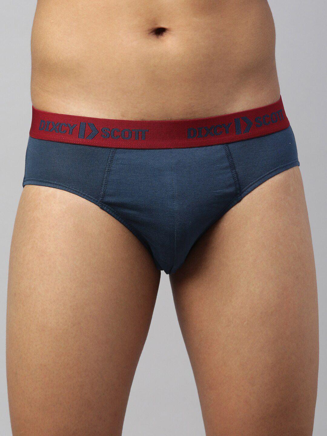 dixcy scott maximus men blue solid pure cotton briefs maxb-002-rapid brief-p1