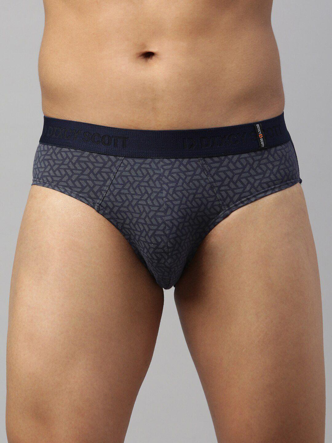 dixcy scott maximus men grey printed anti microbial basic briefs