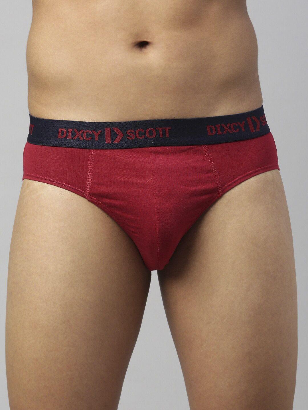 dixcy scott maximus men red solid pure cotton basic briefs maxb-002-rapid brief-p1