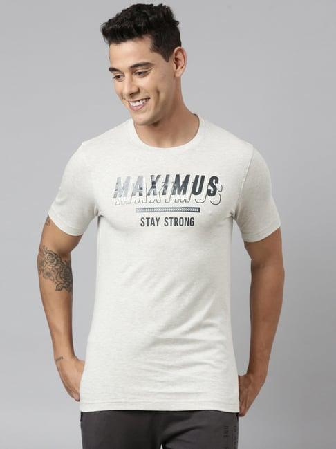 dixcy scott maximus white cotton regular fit printed t-shirt