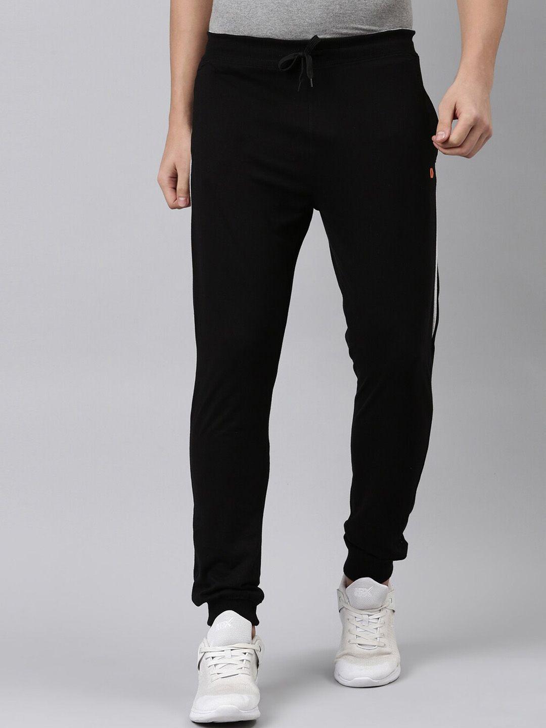 dixcy scott men black solid cotton joggers