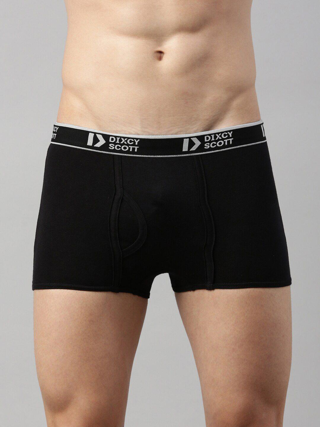 dixcy scott men black solid pure cotton trunk dso-swish