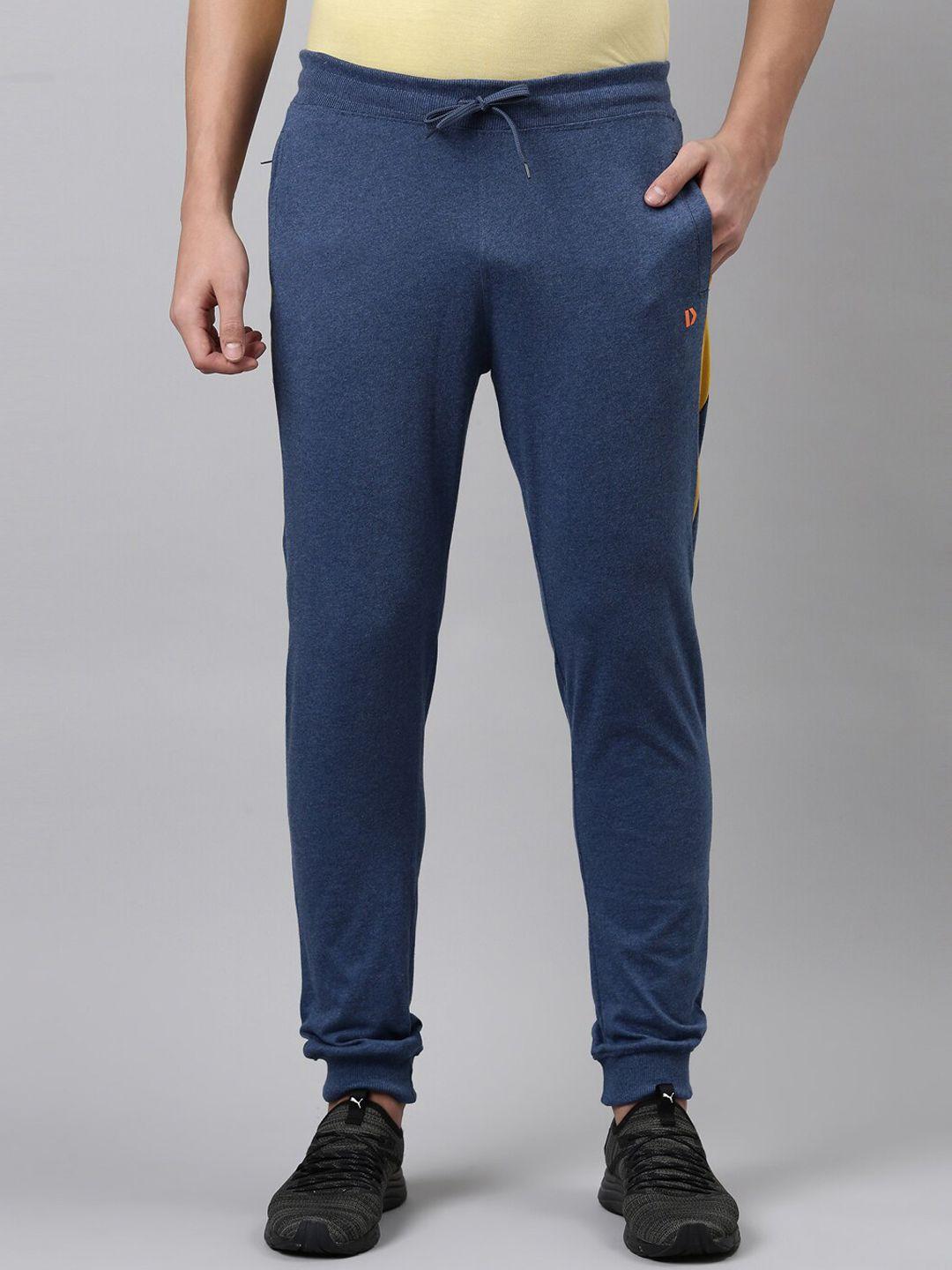 dixcy scott men blue  solid cotton track pants