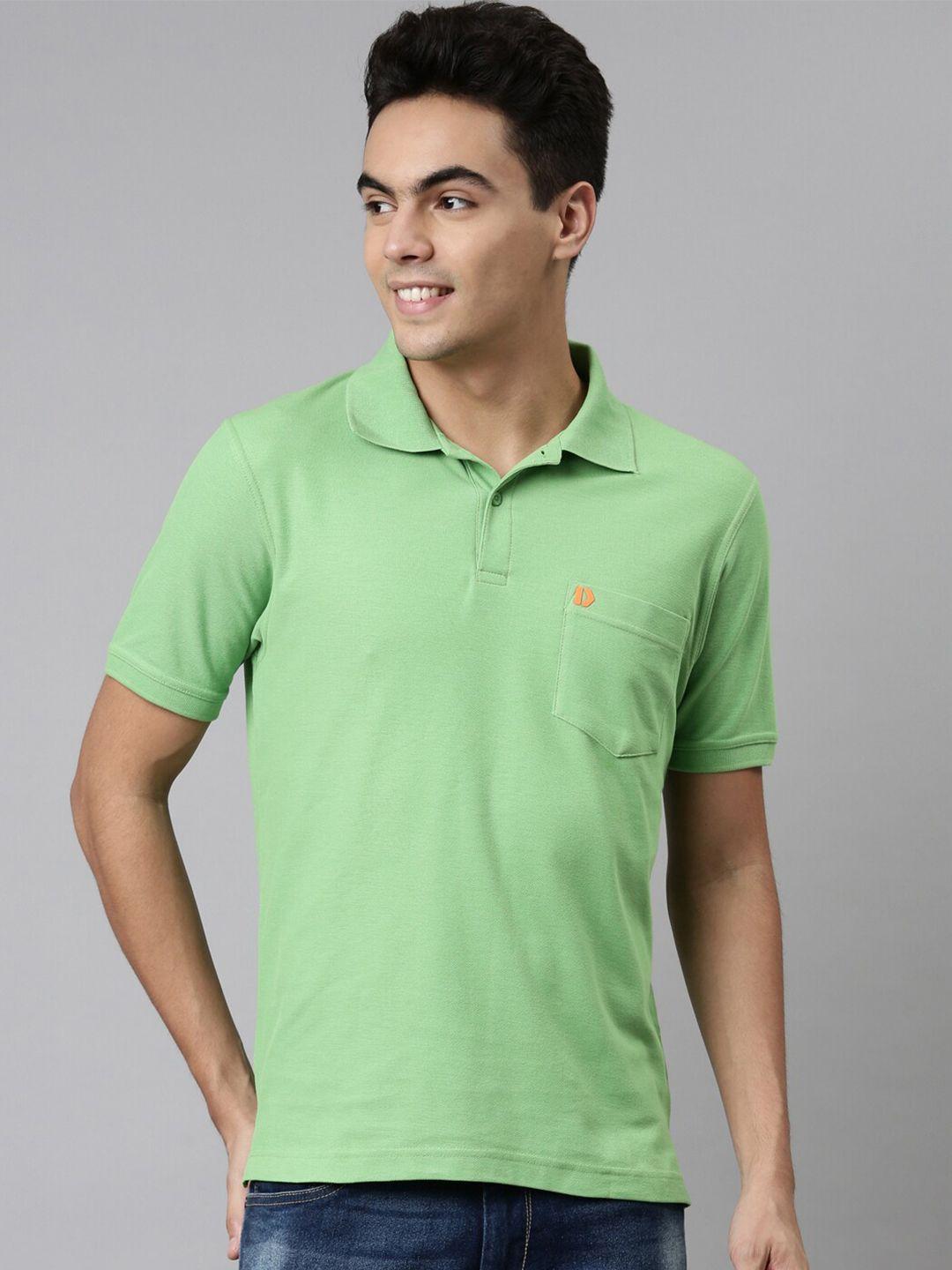 dixcy scott men green polo collar t-shirt