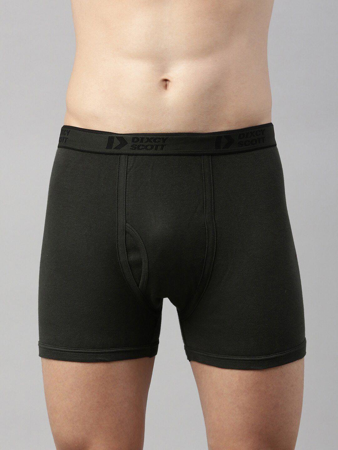 dixcy scott men olive solid pure cotton trunk