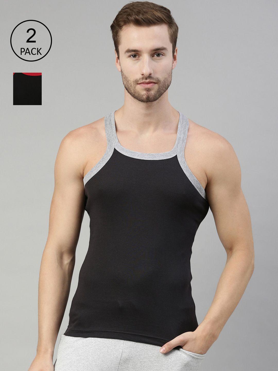 dixcy scott men pack of 2 solid cotton innerwear gym vests