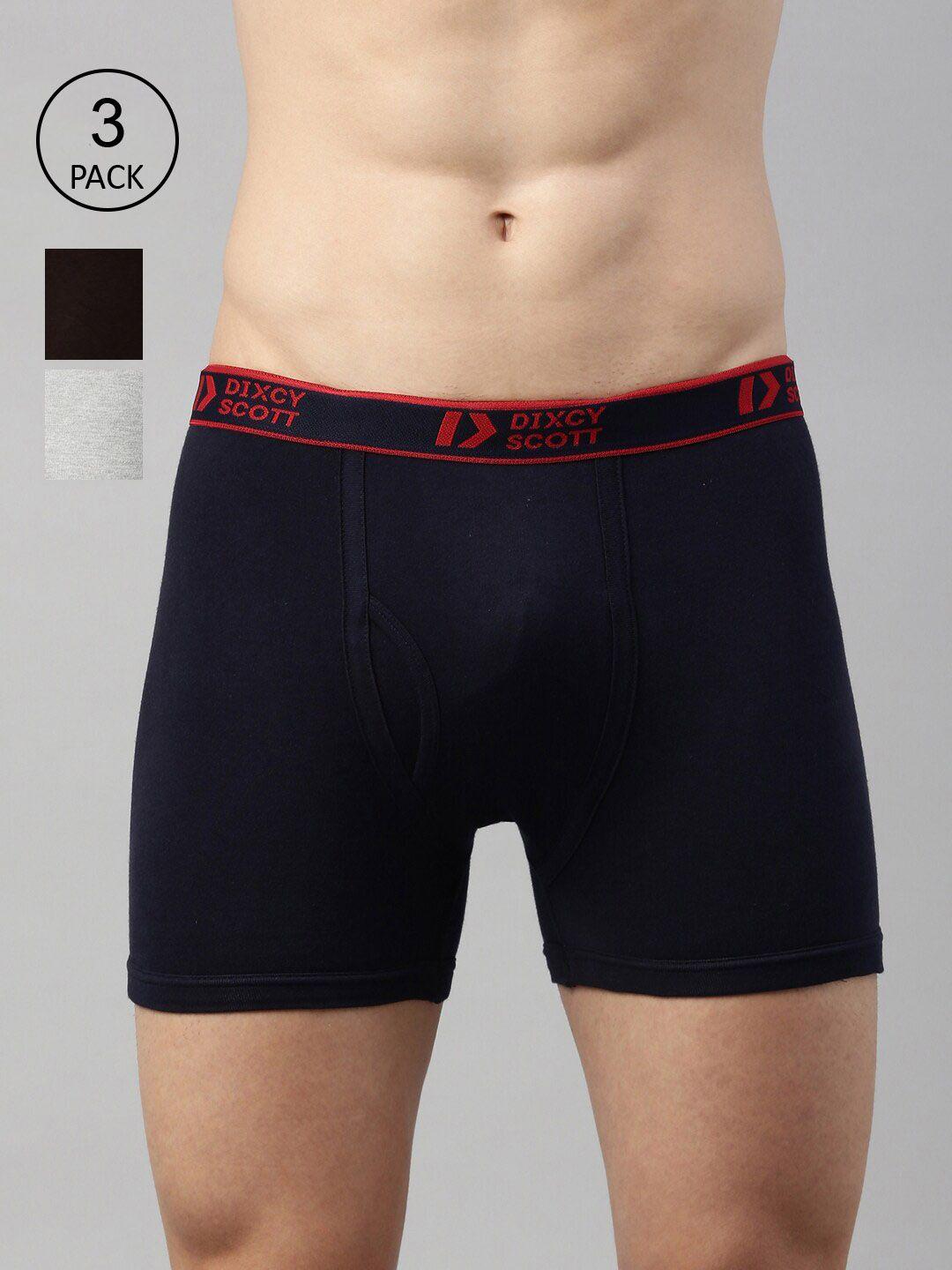 dixcy scott men pack of 3 solid pure cotton trunk dso-titan trunk-p3