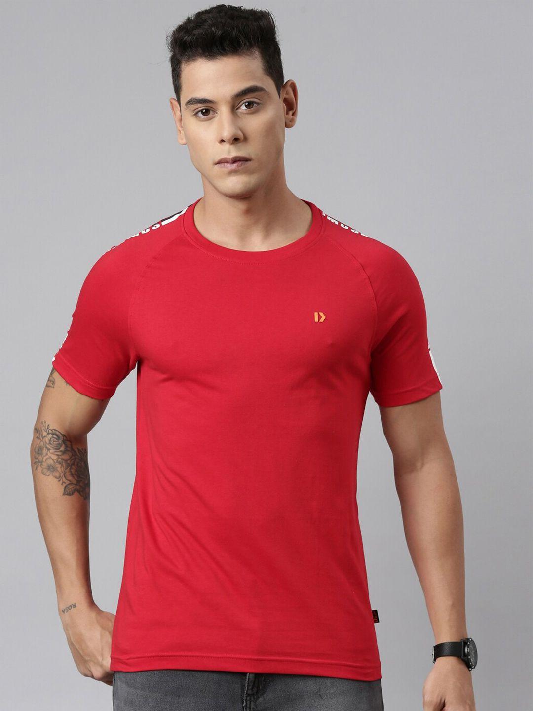 dixcy scott men red brand logo t-shirt