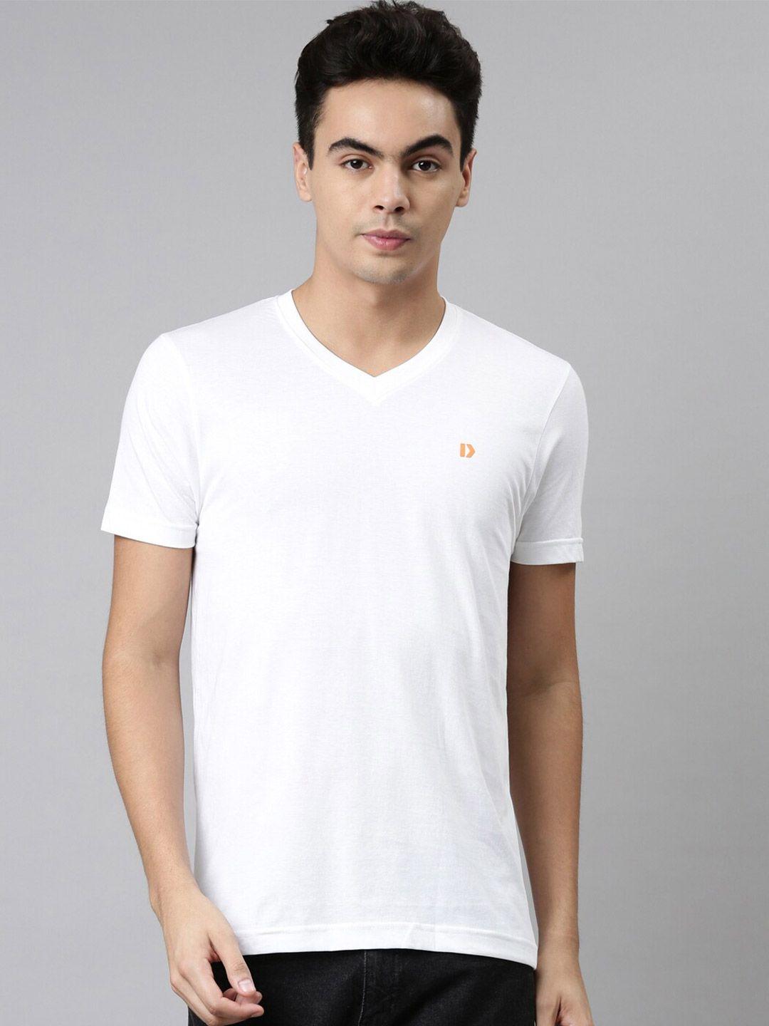 dixcy scott men white v-neck t-shirt