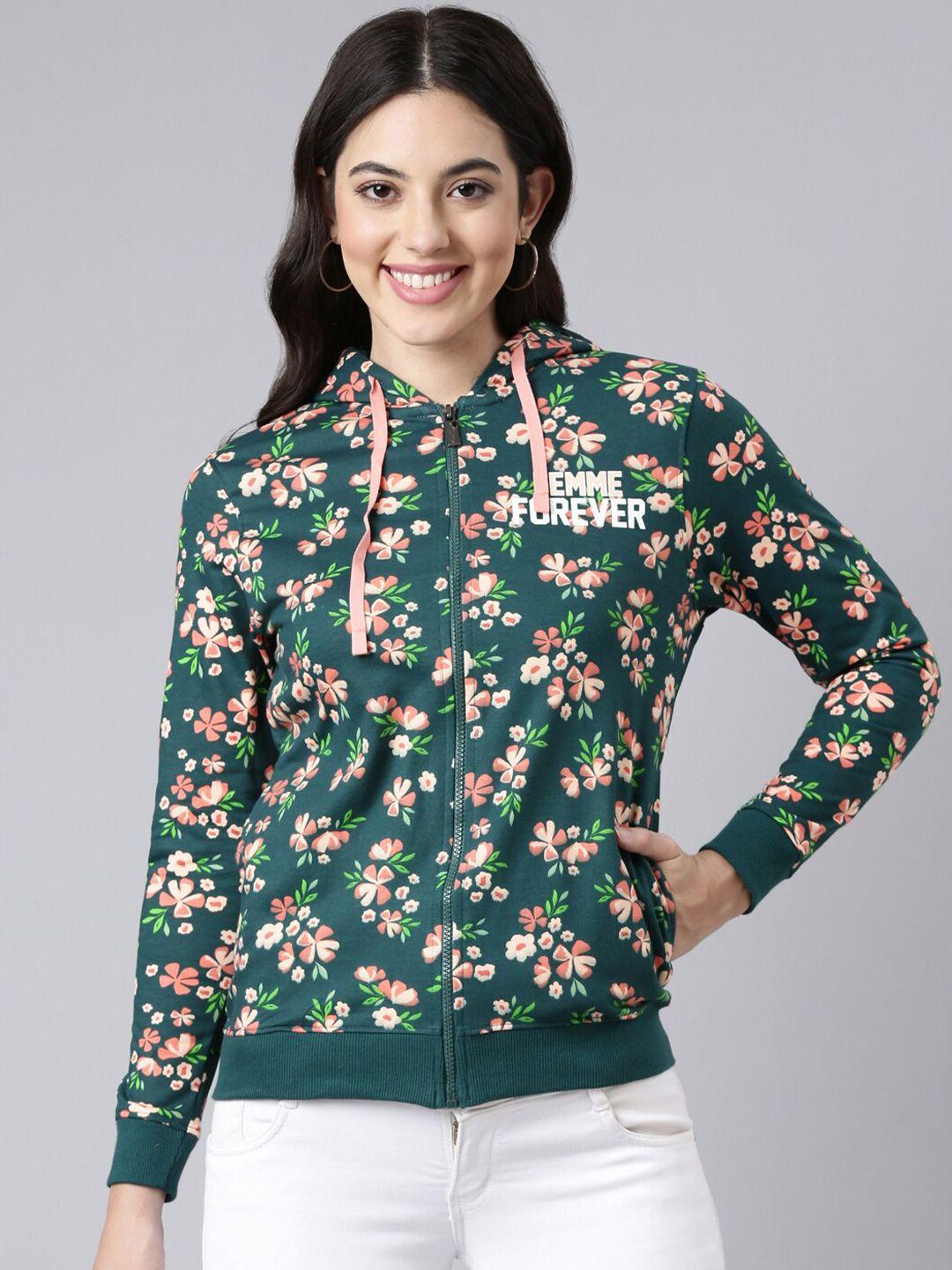 dixcy scott slimz  floral printed hooded sweatshirt