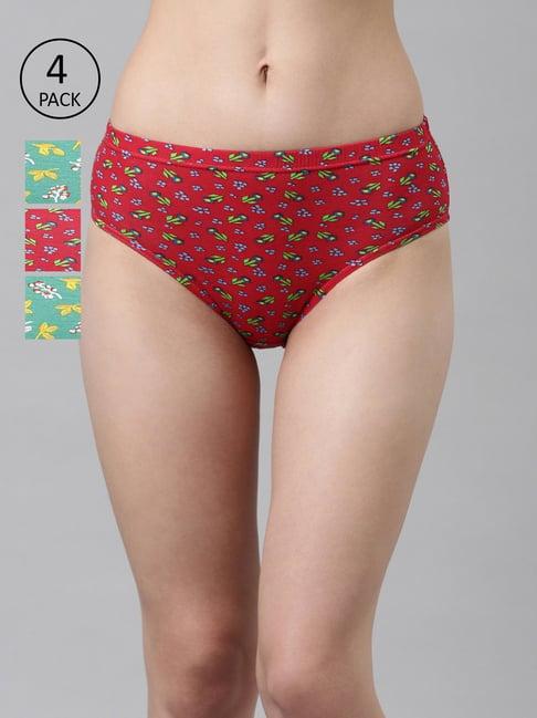 dixcy scott slimz assorted floral print bikini panty (pack of 4)