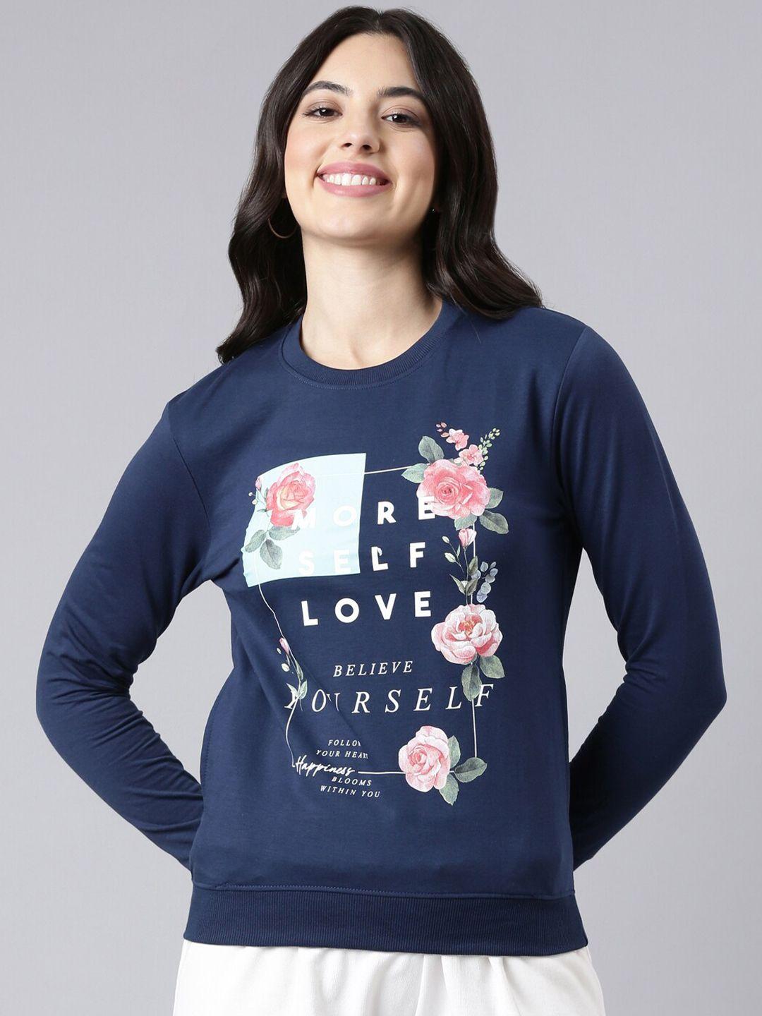 dixcy scott slimz floral printed cotton sweatshirt