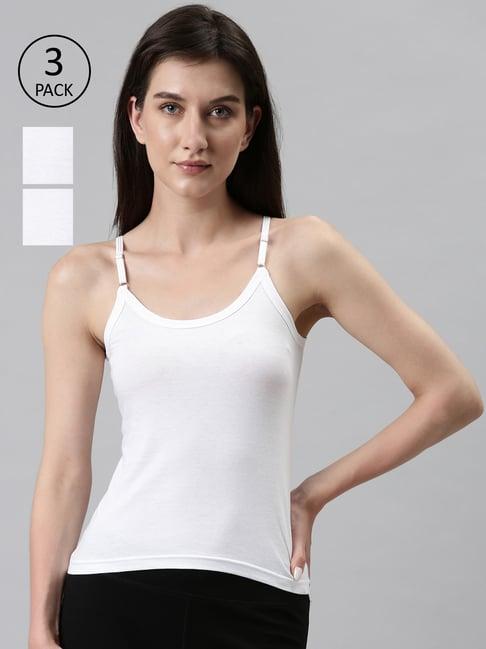 dixcy scott slimz white cotton camisole (pack of 3)