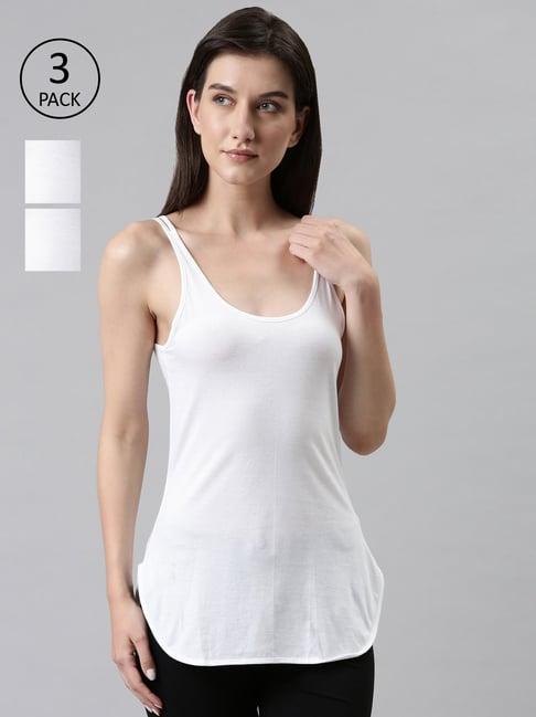 dixcy scott slimz white cotton camisole (pack of 3)