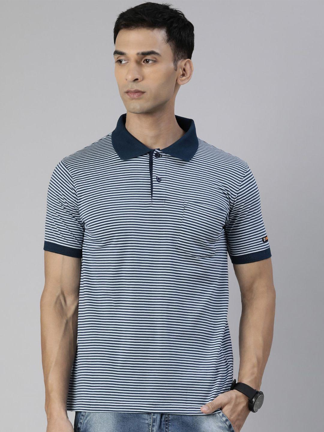 dixcy scott striped polo collar cotton t-shirt