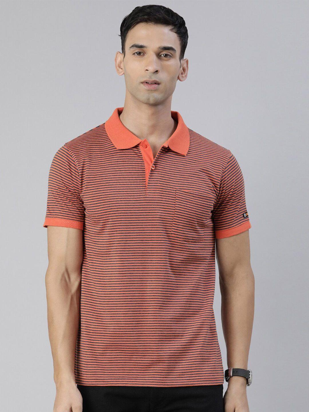 dixcy scott striped polo collar cotton t-shirt