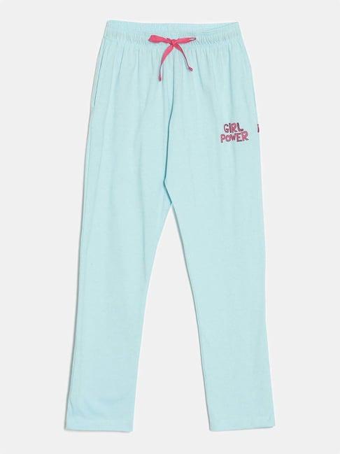 dixcy slimz kids blue cotton printed trackpants