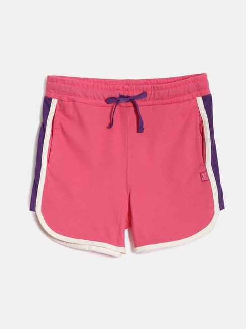 dixcy slimz kids hot pink & white cotton striped shorts