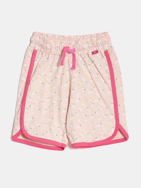dixcy slimz kids peach cotton floral print shorts