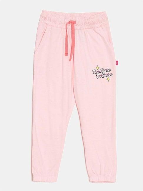 dixcy slimz kids pink cotton printed joggers
