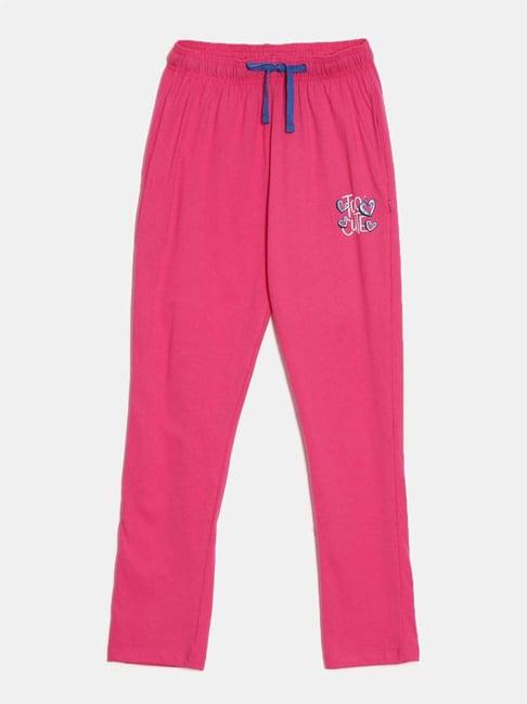 dixcy slimz kids pink cotton printed trackpants