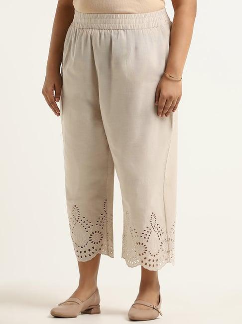 diza by westside beige cutwork pants