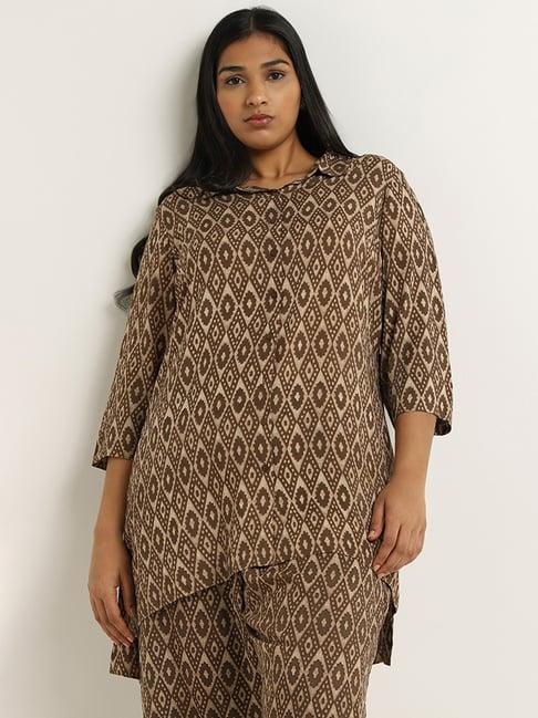 diza by westside brown printed tunic