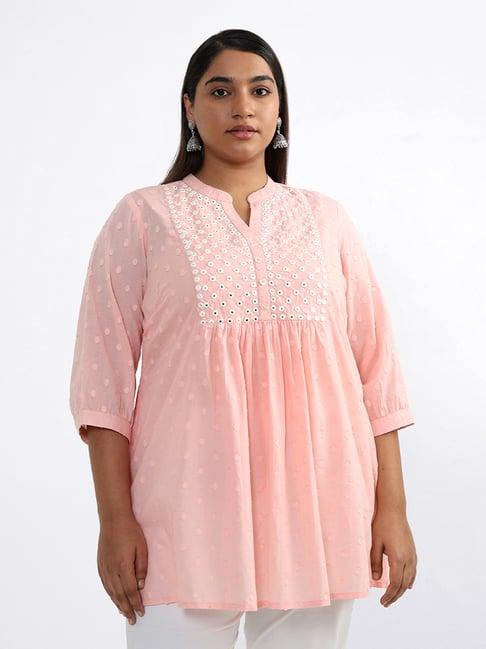 diza by westside embroidered pink top
