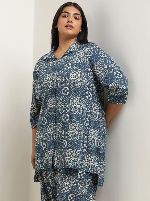 diza by westside indigo printed tunic