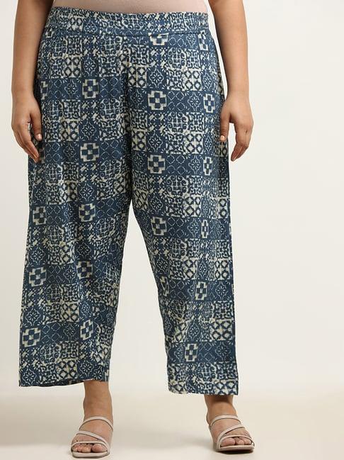 diza by westside indigo wide leg pants