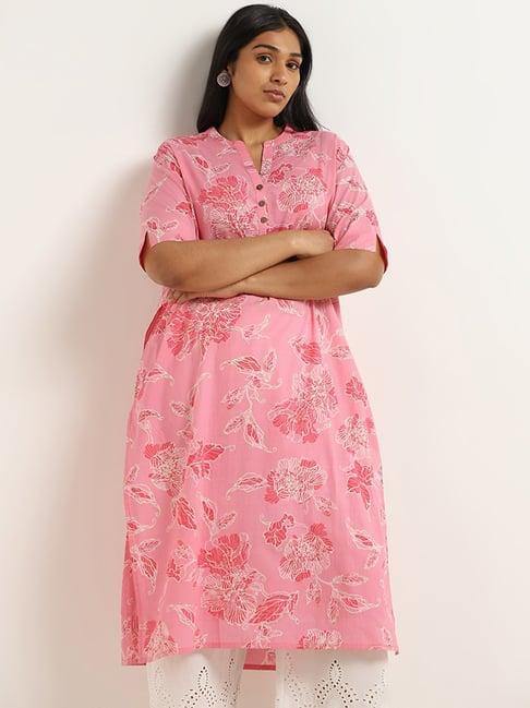 diza by westside pink straight-fit kurta