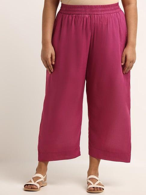 diza by westside purple mid-rise pants