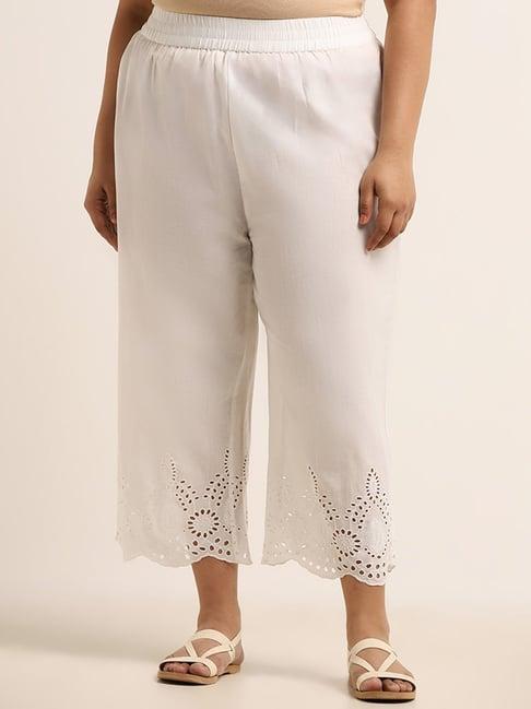 diza by westside white embroidered pants