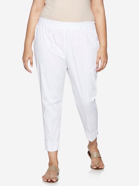 diza curve by westside white solid ethnic pants