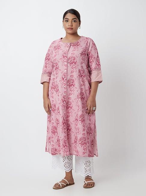 diza curves by westside wine floral a-line kurta