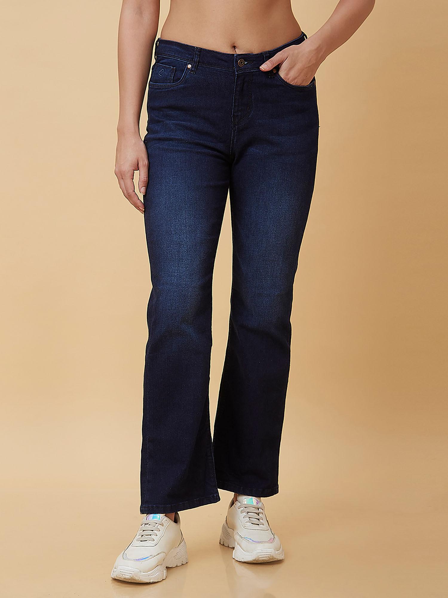 dk wash mid rise boot cut fit women jeans