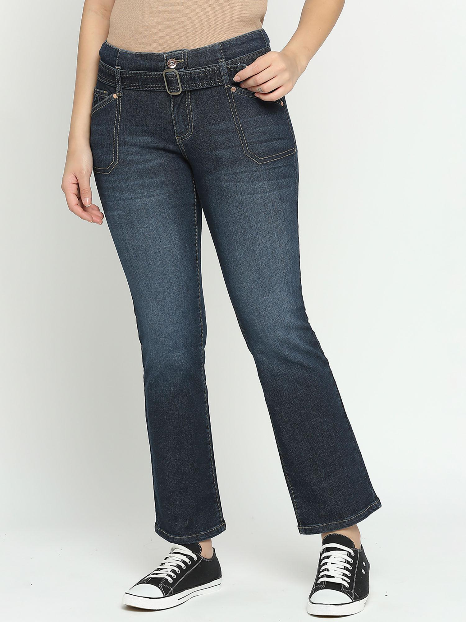 dk wash mid rise boot cut fit women jeans