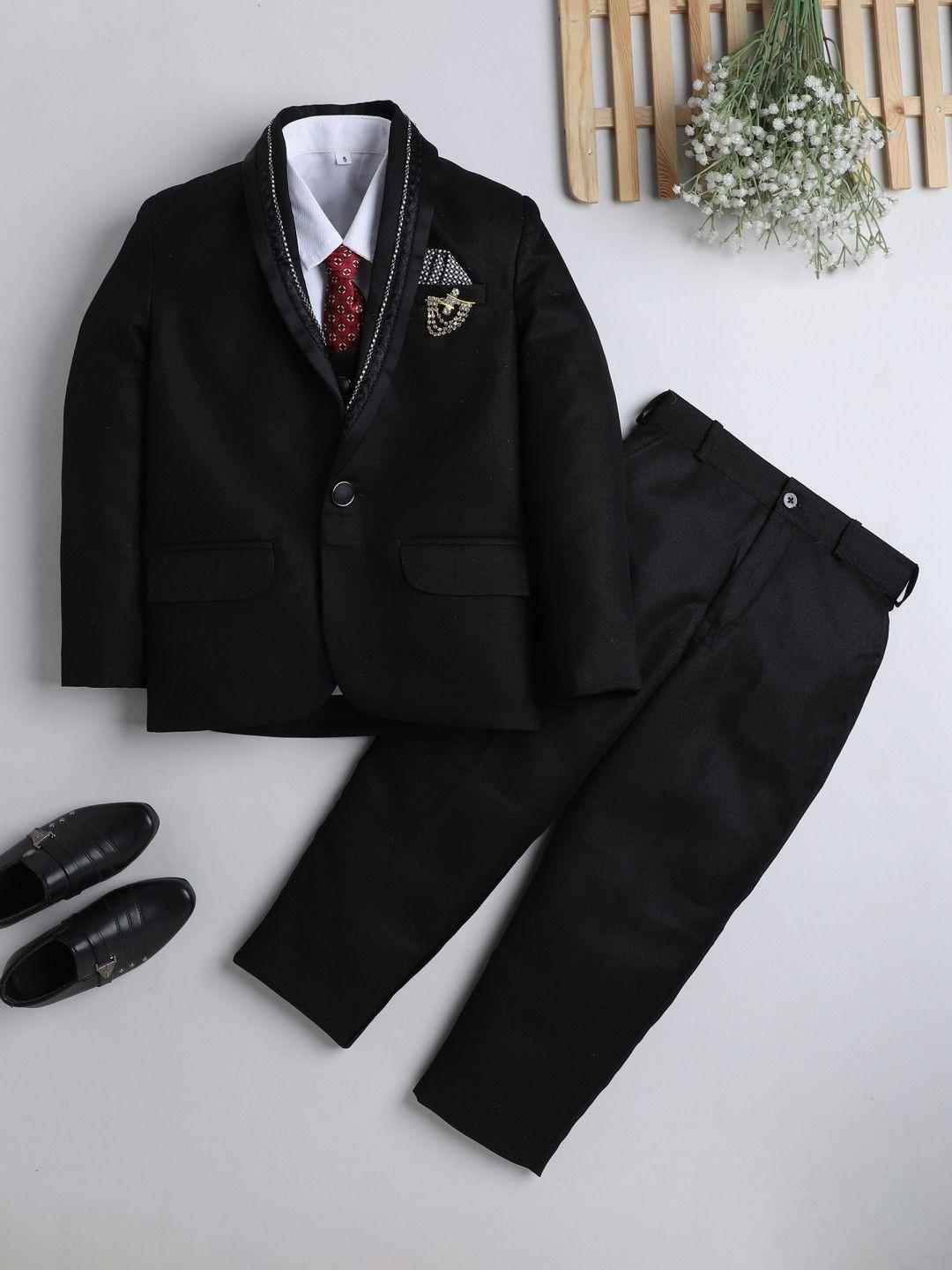 dkgf fashion boys black 5-piece suit