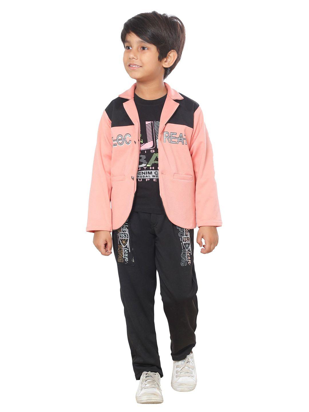 dkgf fashion boys pink & black t-shirt with trousers