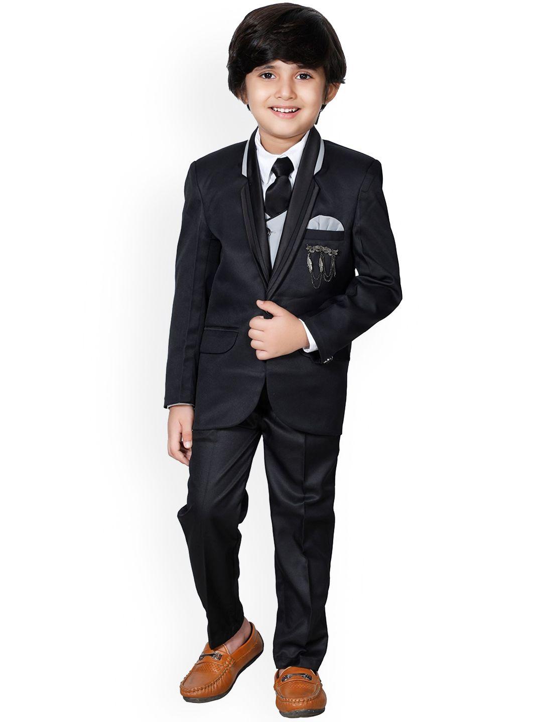 dkgf fashion boys black 5-piece suit