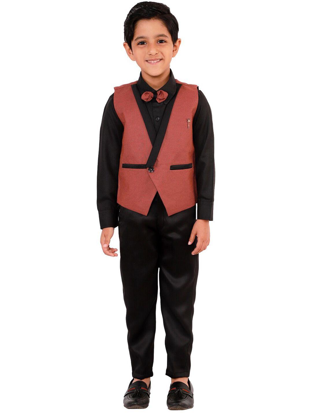 dkgf fashion boys maroon & black shirt with trousers