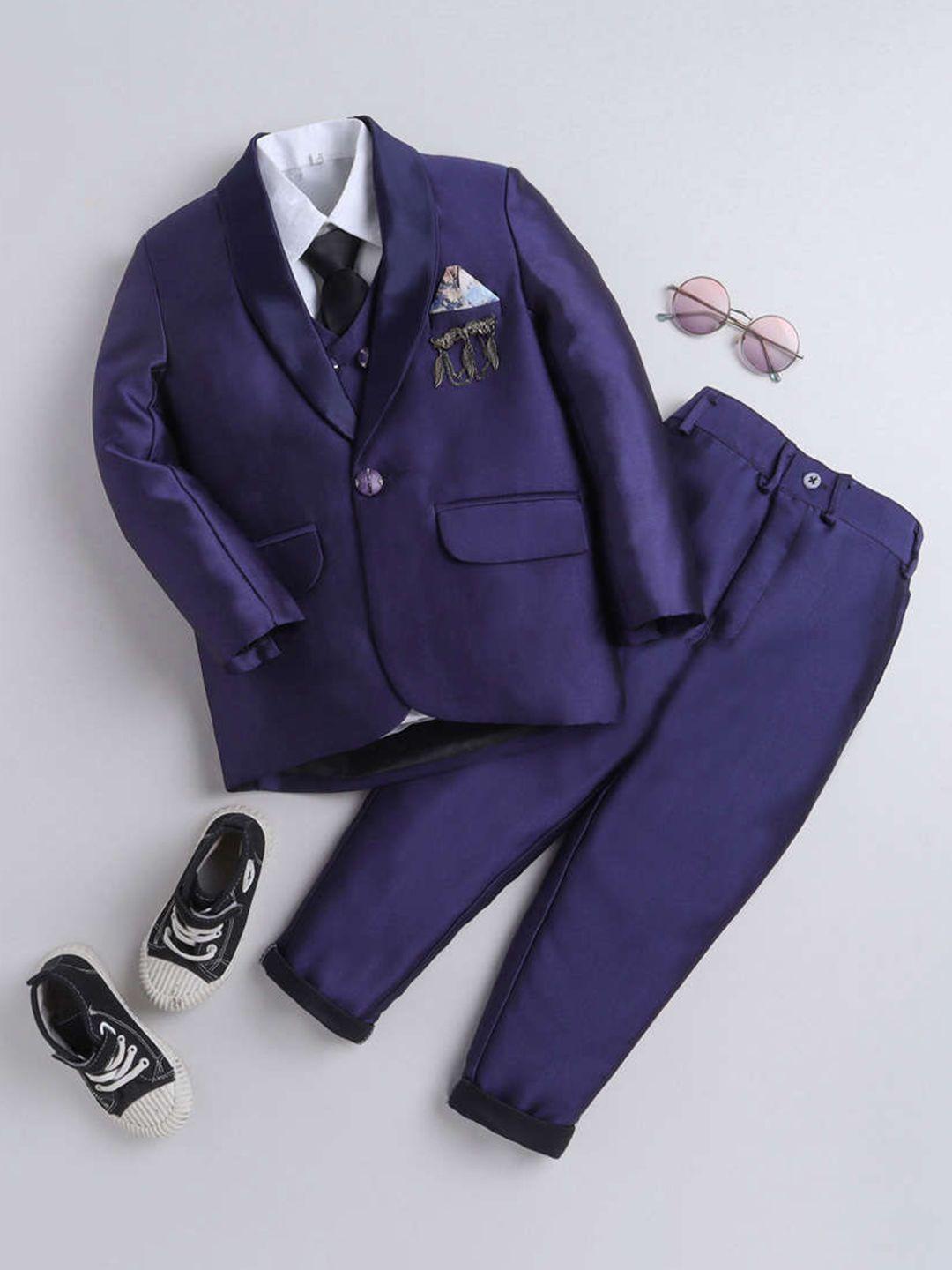 dkgf fashion boys purple single-breasted suit