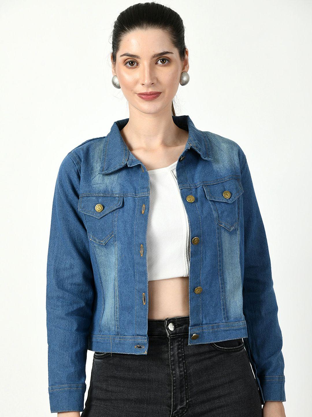 dkgf fashion lightweight washed denim jacket