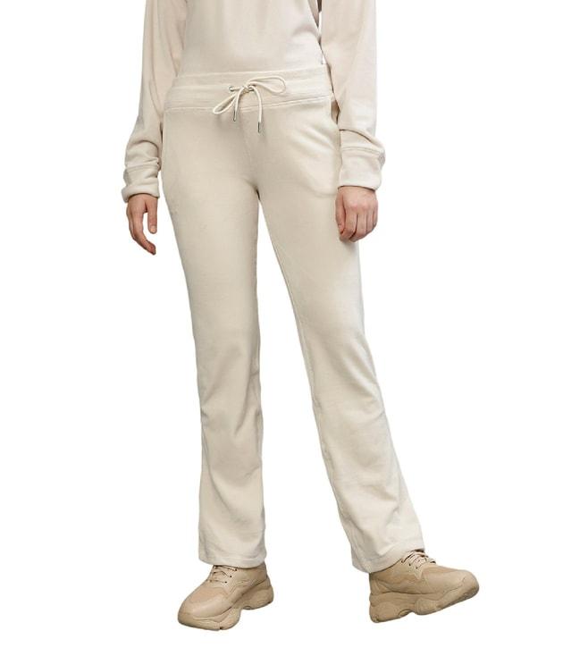 dkny beige fashion loose fit trackpants