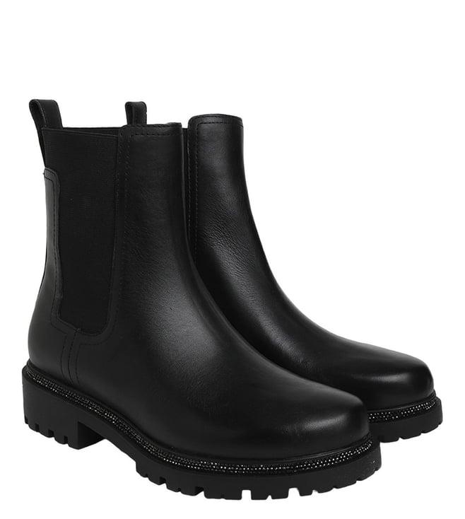 dkny black ankle length chelsea boots