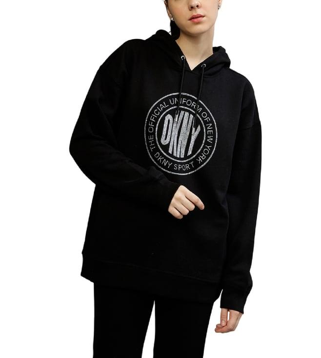 dkny black fashion printed regular fit sweatshirt